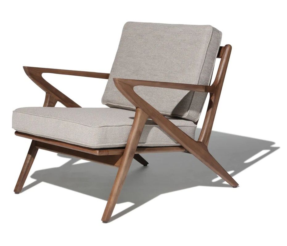 Silla de sala de estar de tejido moderno Silla de sofá de madera Salón de ocio Silla de madera sólida W59*D59*H57CM