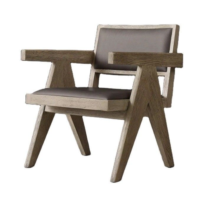 Top Grade Hotel Restaurante Hogar Moderno de madera sillas de PU con reposabrazos W52*D53.3*H70CM para silla de sala de estar