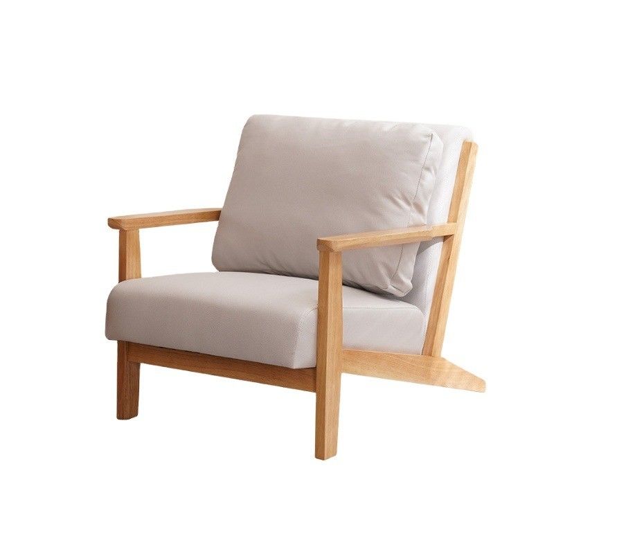 Muebles de sala de estar robustos Sofá con leatherware de madera moderna en gris/blanco/azul/marrón y diseño robusto