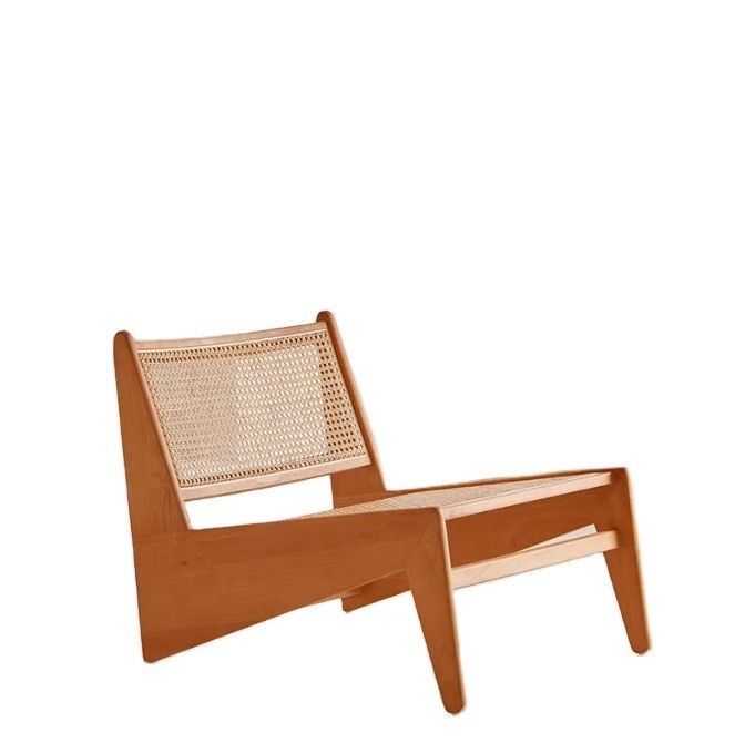 Silla de ocio Sofá de ratán tejido de madera sillas de madera natural / negro / nuez / color de cerezo para diseño sala de estar