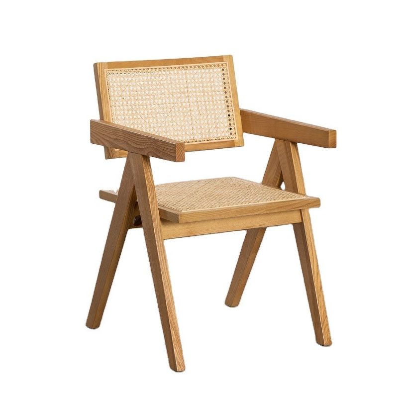 Personalizar material de cubierta de rotín natural resistente silla de comedor de madera sólida moderna para restaurante hotel