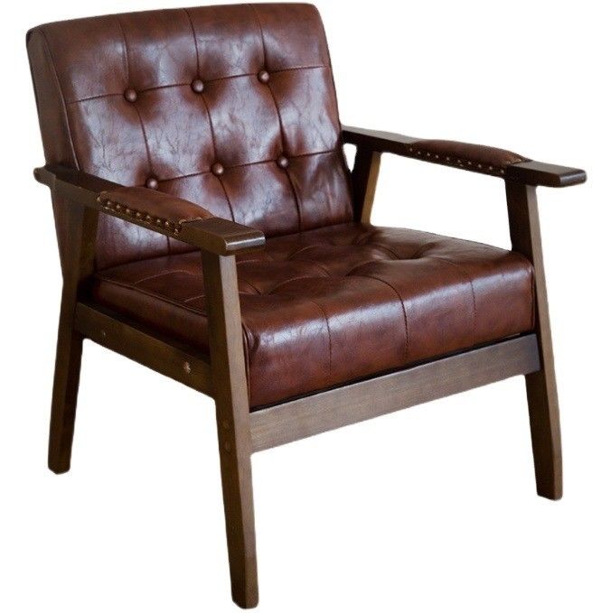 Sofá moderno de cuero de madera de PU, silla de café, estilo de diseño italiano de lujo para el restaurante de comedor