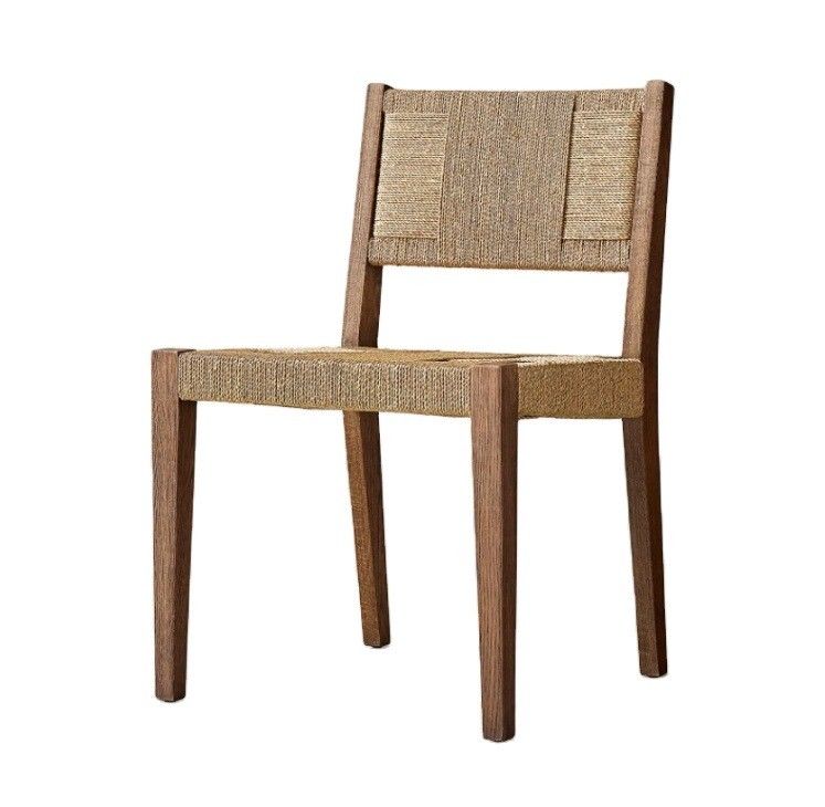 Finitura natural Nitrolacquer Madera sólida tejida de cordón silla de comedor de roble para restaurante o reposabrazos de diseño japonés moderno