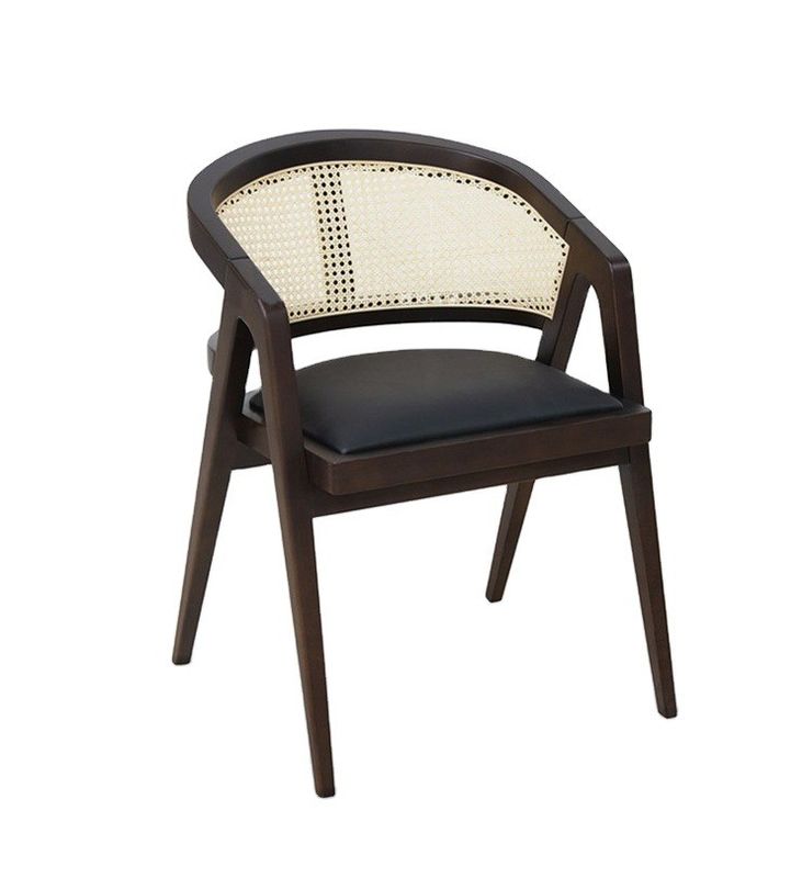 Muebles de sala de estar estilo japonés Tejido de madera maciza de ratán silla de comedor simple con diseño moderno