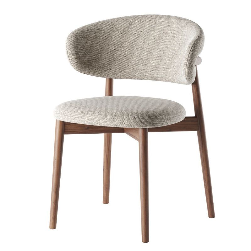 Silla de comedor de madera sólida moderna nórdica tapizada con acabado de nitrolacquer y sillas de restaurante de madera