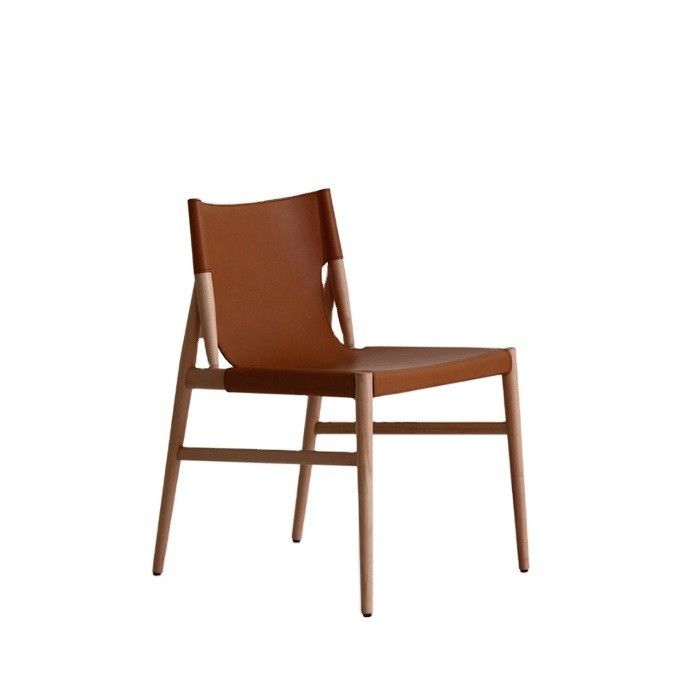 Silla de comedor de madera italiana clásica de lujo moderna silla de café estilo negro/marrón Muebles de salón de cuero PU