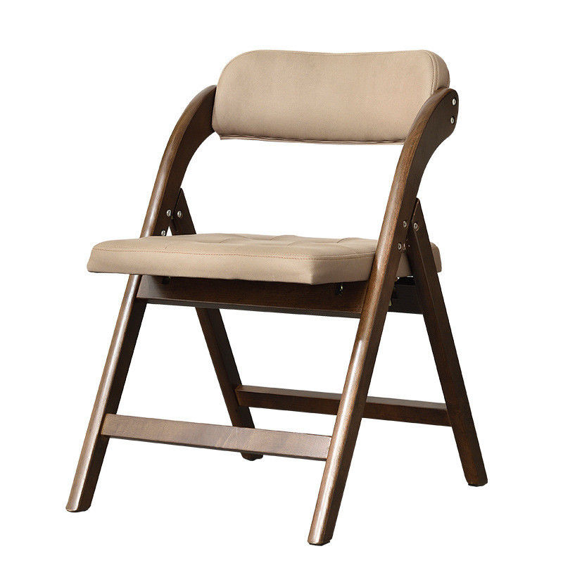 Silla plegable de madera sólida tapizada de cuero PU para restaurante hotel en estilo moderno nórdico