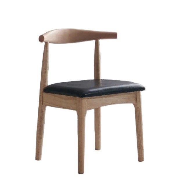 Muebles de comedor de estilo europeo sillas modernas con cuerno de buey y asiento de PU/tejido marco de madera