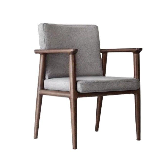 Casa Muebles de sala de estar silla de comedor de lujo moderna con cubierta de lienzo y marco de madera maciza