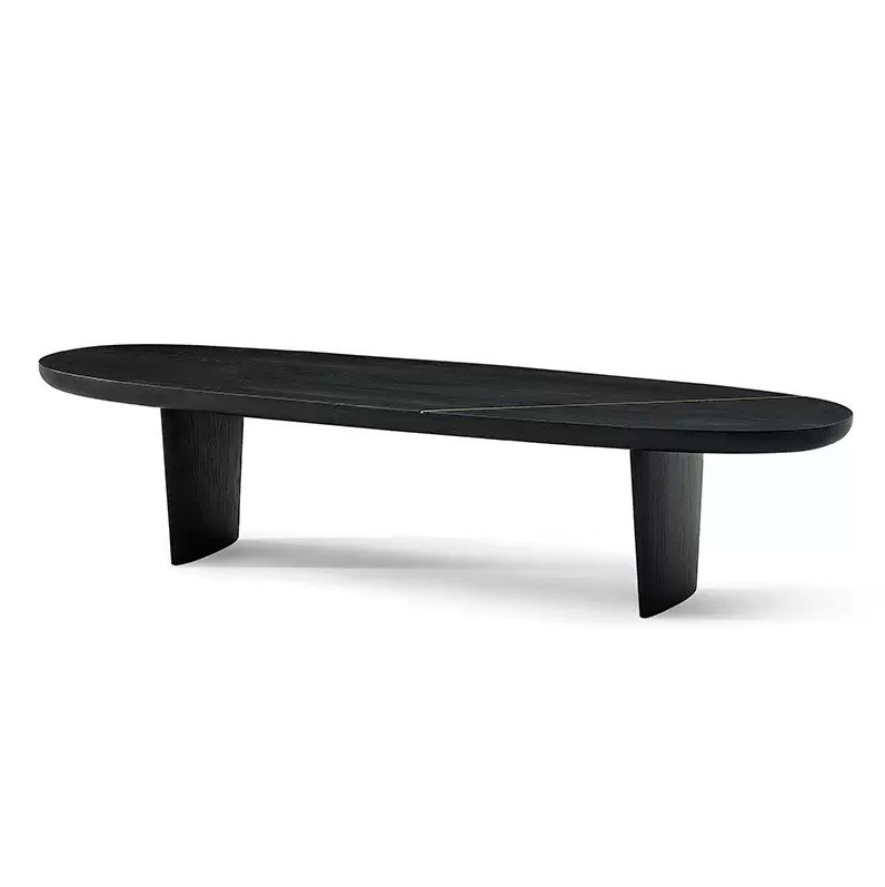 Mesa de café de madera nórdica moderna para sala de estar sin plegado en color nuez