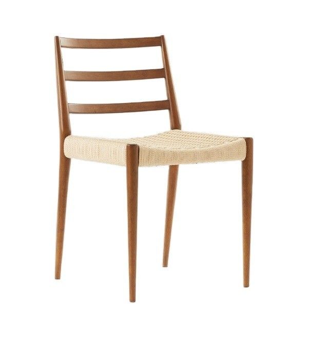 Embalaje de correo silla de ocio de cordón tejido nórdico para comedor silla única de madera antigua moderna