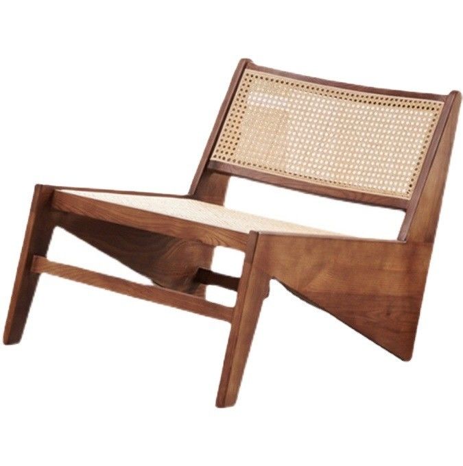 Diseño moderno Sillones de salón de ocio Muebles de madera Sillones de sala de estar con marco de roble natural Sillón de madera de ratán