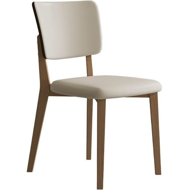 Sillones de comedor de hotel W47*D48*H86CM Morden Nordic PU Sillón de madera de cuero para muebles de comedor tapizado