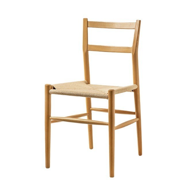 Silla de comedor de madera resistente con cojín de cordón tejido La adición perfecta a su escritorio de estudio y café de ocio