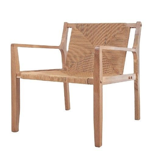 Diseño natural de madera de roble tejido de cordón de reposabrazos de sofá sillas para cocina muebles de madera maciza en estilo de cocina