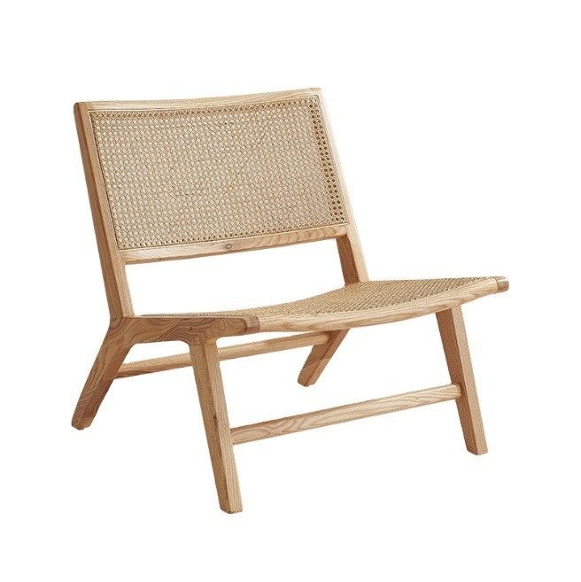 Silla de comedor de madera de estilo moderno y silla de salón de ratán W65*D80*H69CM para decoración moderna de edificios de oficinas