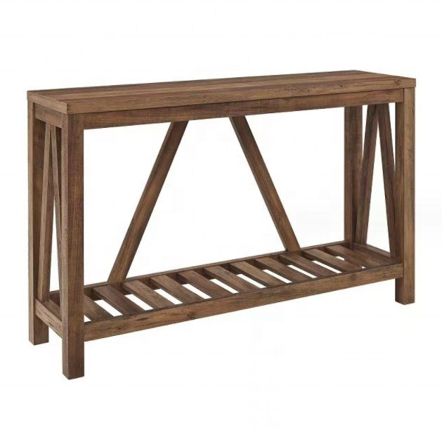 Embalaje de correo Diseño moderno Mesa de porche de madera pura Estante simple Mesa rectangular