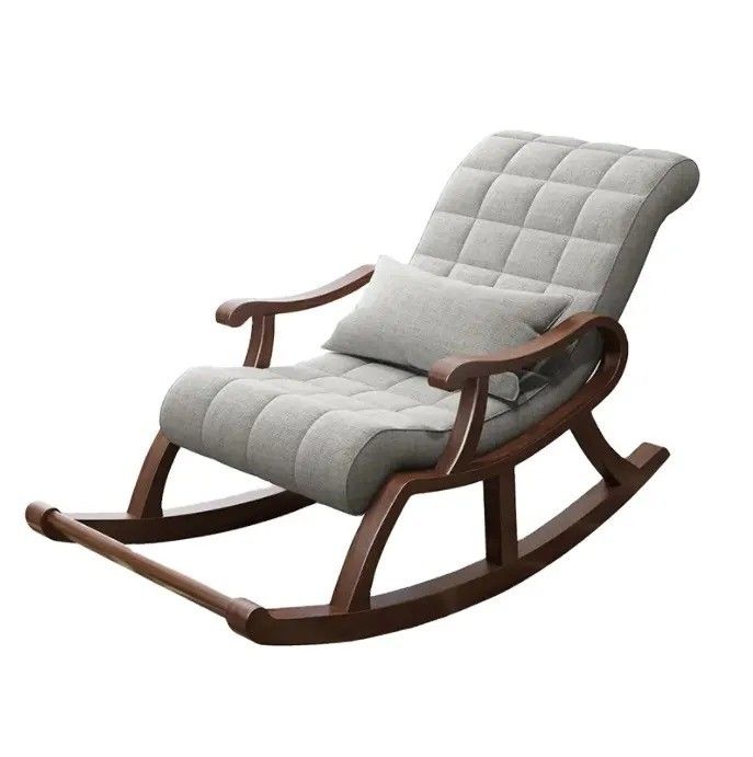Silla mecedora de madera sólida W60*D135*H85CM para sala de estar