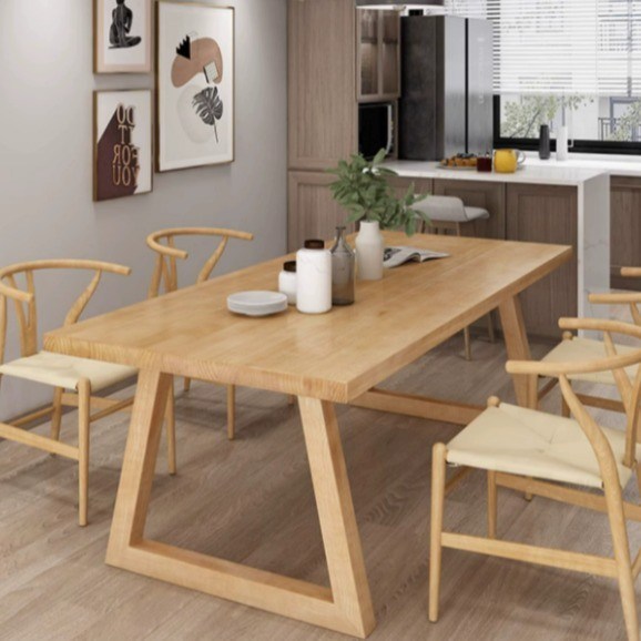 Muebles modernos de mesa de comedor de madera sólida para comedor y cocina L120*W70*H75CM