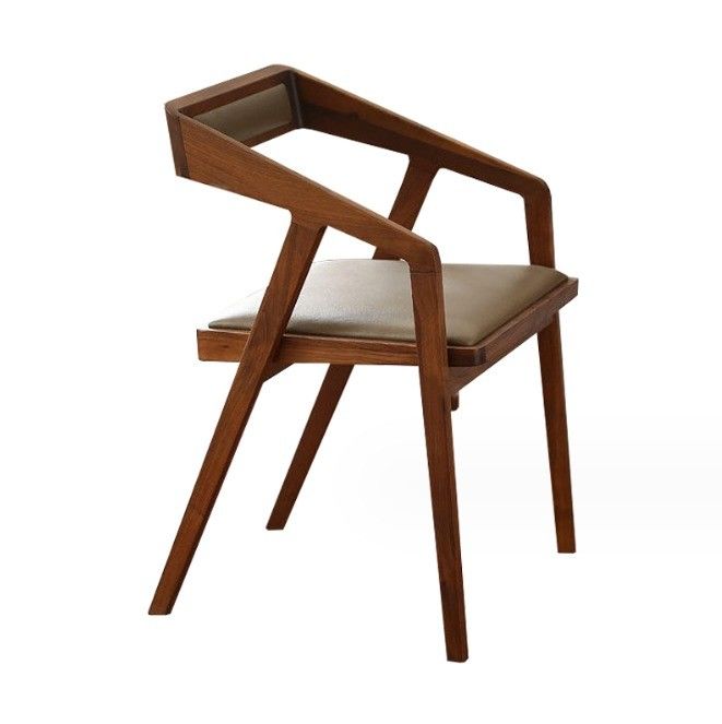 Casa Muebles de diseño nórdico moderno silla de comedor de madera con madera maciza y cuero PU