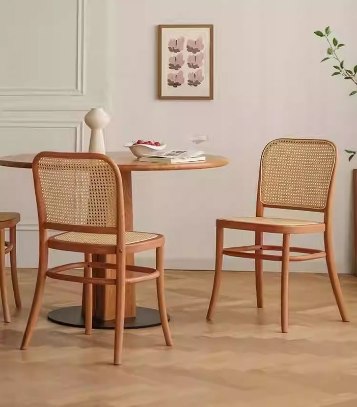 Silla de comedor de madera maciza de rotín para muebles de comedor W47.4CM*D44.6CM*H83.5CM