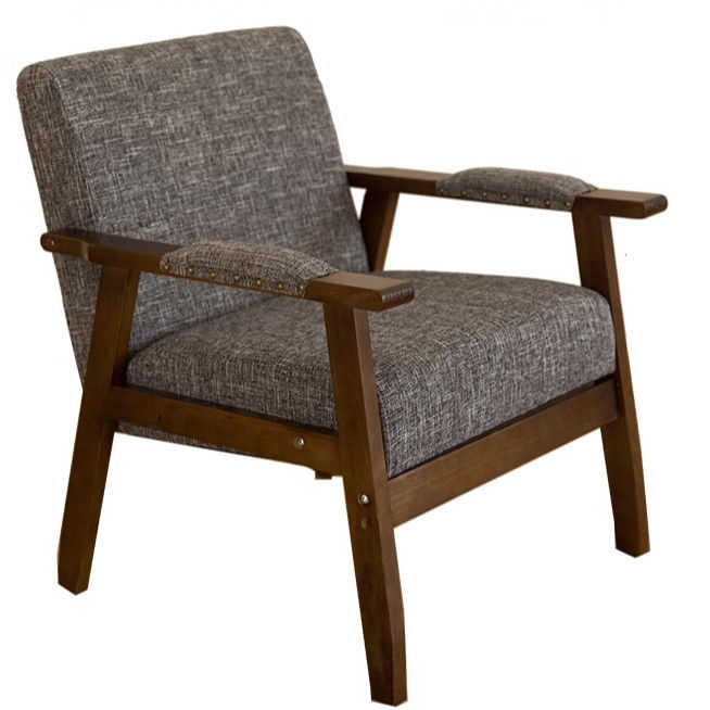Silla de asiento blando de diseño moderno para el salón y el hotel W65*D59*H75CM Silla de sofá de madera de tejido sólido
