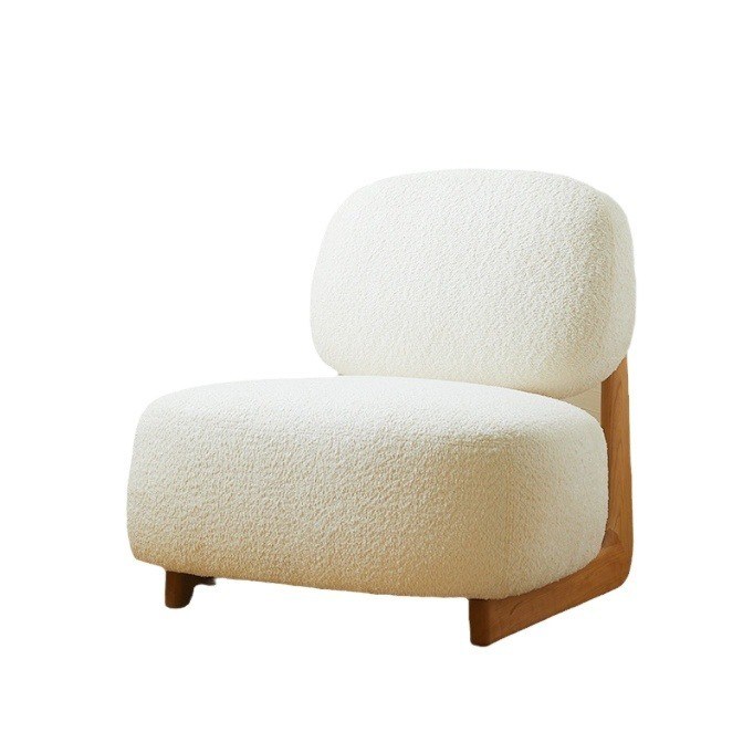 Actualice su hotel con diseño nórdico Moderno silla de madera maciza de lana de cordero Sala de comedor sillas de madera