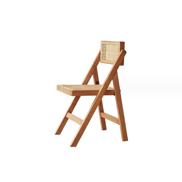 Silla de bodas de madera marrón moderna Silla plegable de ratán para comidas de oficina y bodas en estilo natural