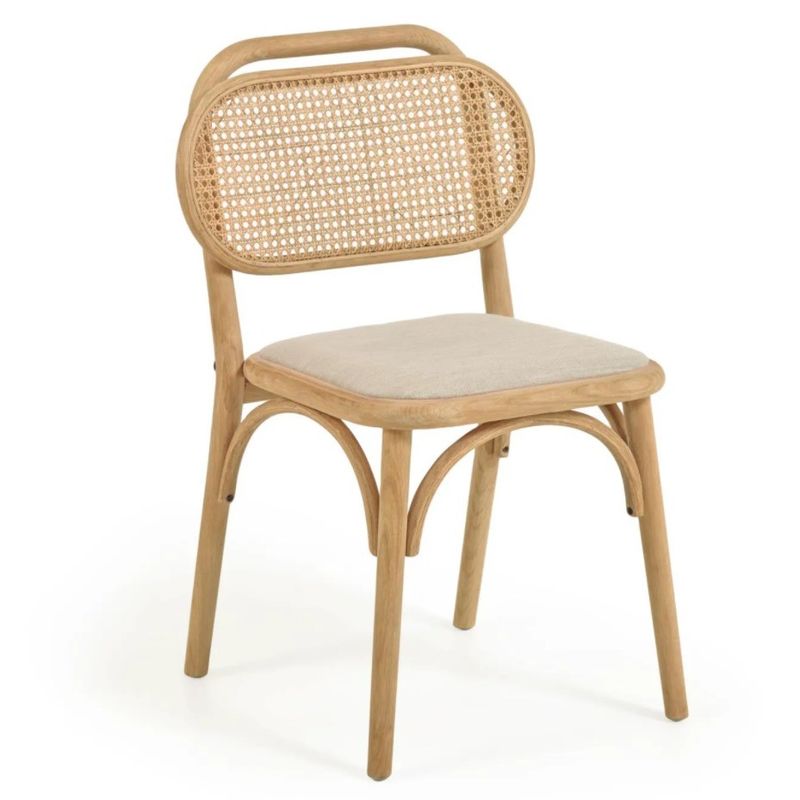 Silla de comedor de madera sólida moderna en color natural para muebles de restaurante