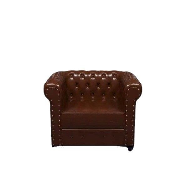 Diseño nórdico Moderno silla de madera maciza y cuero PU para un asiento sofá de sala de estar