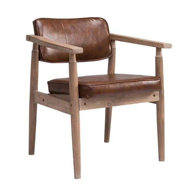Muebles de comedor modernos europeos de madera maciza sillas de cuero PU de color de madera natural para el comedor de muestra