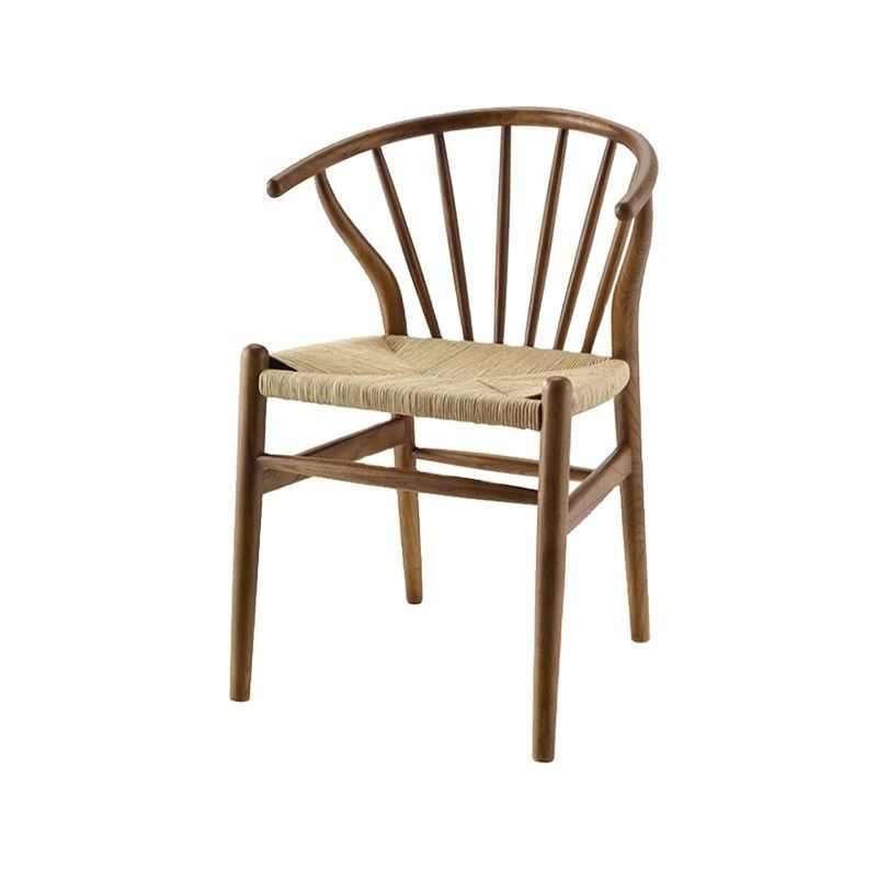 Silla de restaurante de madera maciza tejida con cordón de diseño nórdico Muebles de comedor modernos europeos para asientos de restaurante