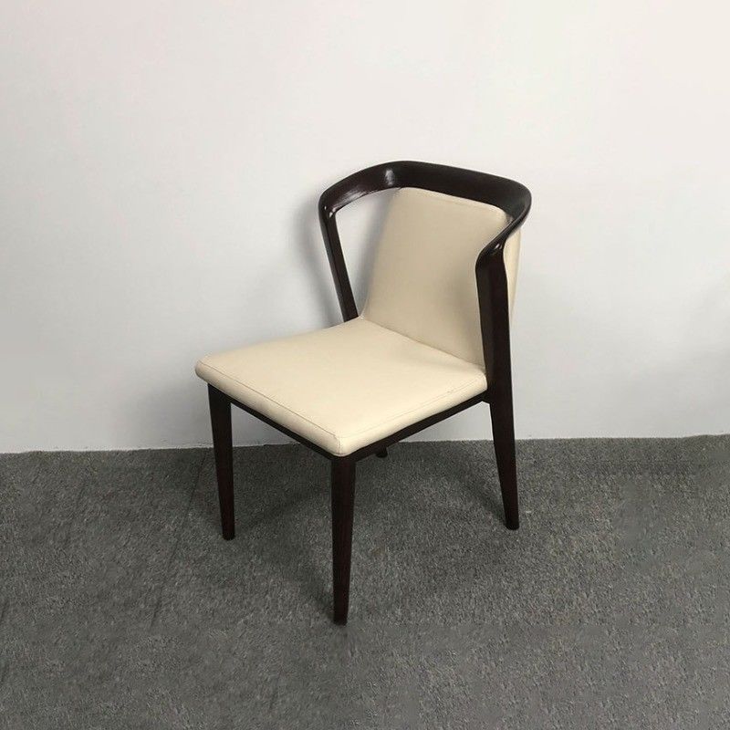 Silla de comedor de restaurante Marco de madera de ceniza sólida Sillones tapizados de madera para lujo moderno