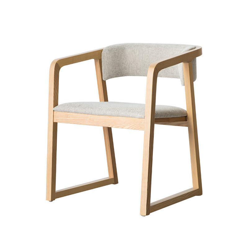 Silla de comedor de madera de caucho personalizable para restaurantes de diseño moderno y duradero