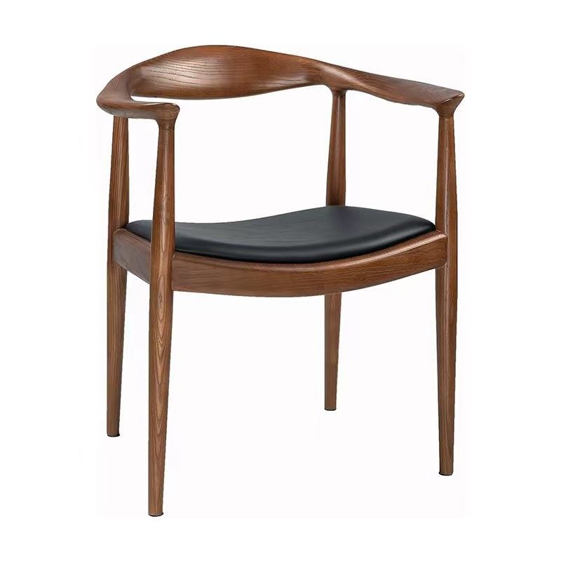 Nitrolacquer Finish Nordic Solid Wood Armrest Cushion Silla para comedor Hotel Hogar Silla presidencial Restaurante Tienda de cafeterías