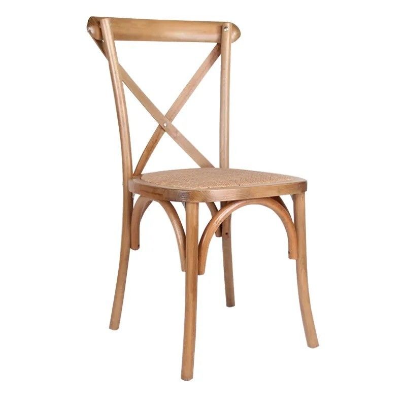 Estilo de diseño moderno Madera sólida X silla de espalda cruzada para bodas de celebridades en un restaurante occidental
