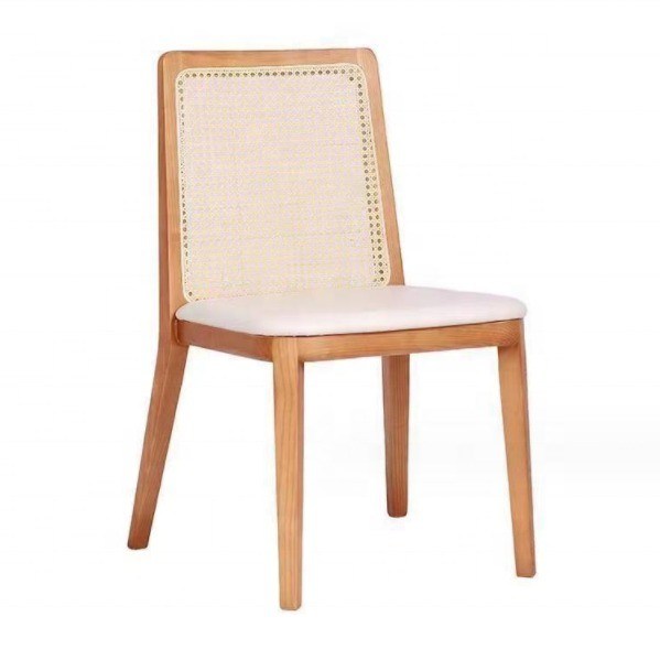 NC/PU Finish de pintura silla de comedor tapizada de madera para diseño nórdico moderno y estilo de madera sólida