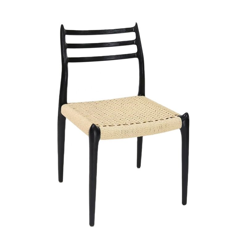 Silla de cuerda para exteriores silla tejida de madera maciza silla sin brazos comodidad comedor comedor sala de estar silla de cuerda muebles sin plegado