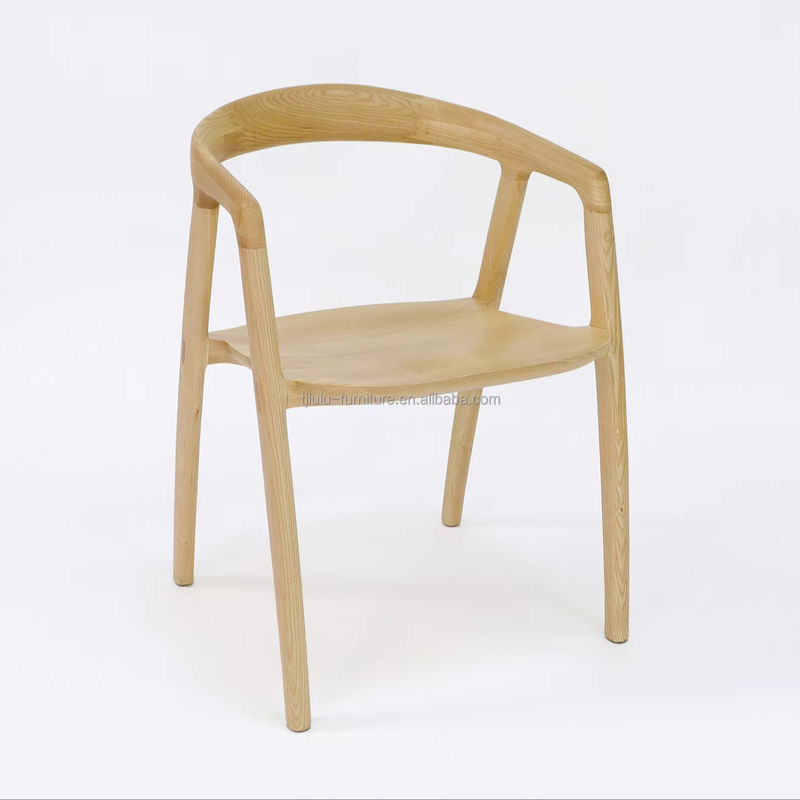 Silla de comedor de madera sólida con acabado de nitrolacquer y NO diseño plegado a razonable en madera de ceniza