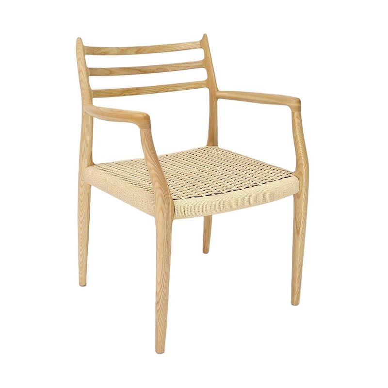 Muebles para edificios de oficinas silla de comedor de madera maciza tejida a mano con nitrolacquer acabado en estilo nórdico