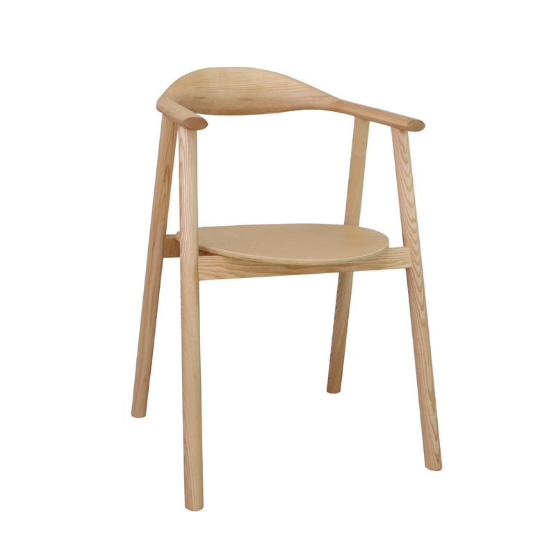 Silla de comedor de madera de ceniza sólida totalmente montada para muebles para el hogar en restaurante moderno