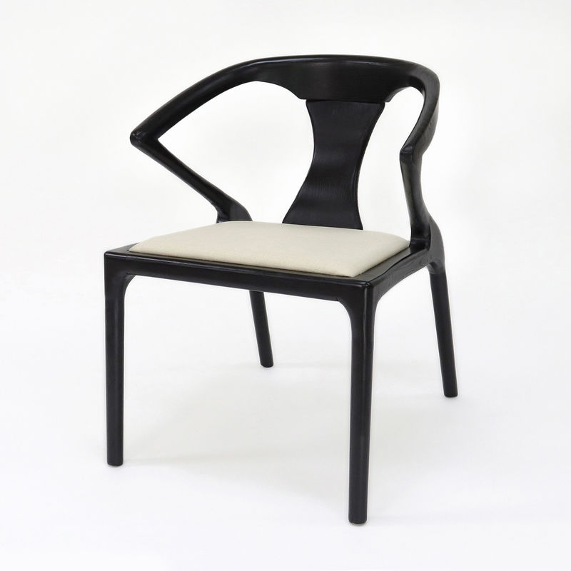 Muebles de restaurante Tejido Silla de comedor de madera tapizada con diseño vintage