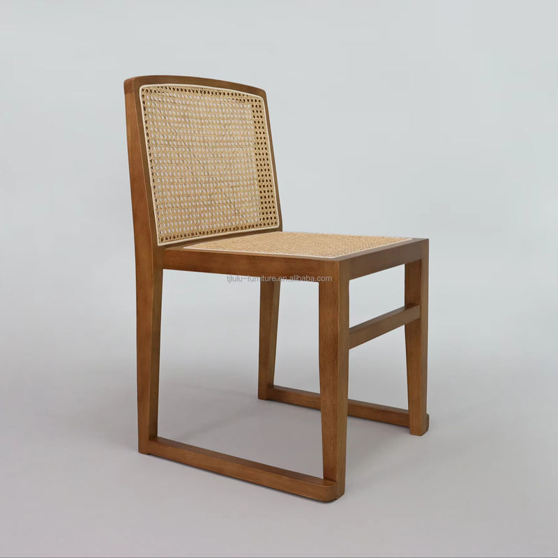 Sillones de comedor de madera maciza U Muebles de respaldo de ratán apilables para hoteles Restaurantes NO Muebles plegados acabado nitrolacquer